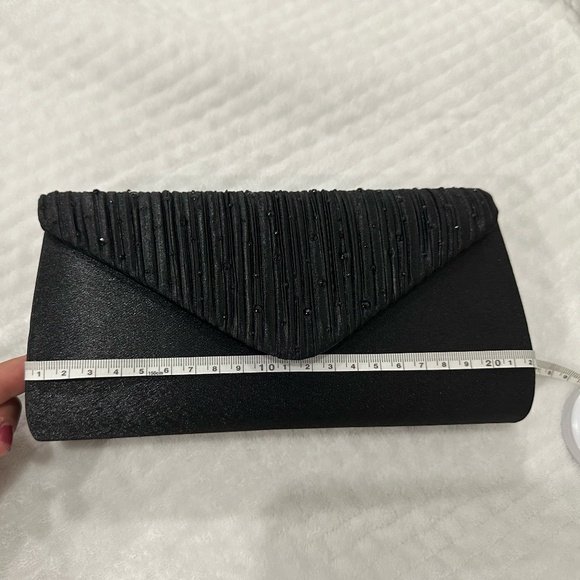 Black Clutch, Ruched Design with Rhinestones. brand new condition, never used. - Picture 7 of 7